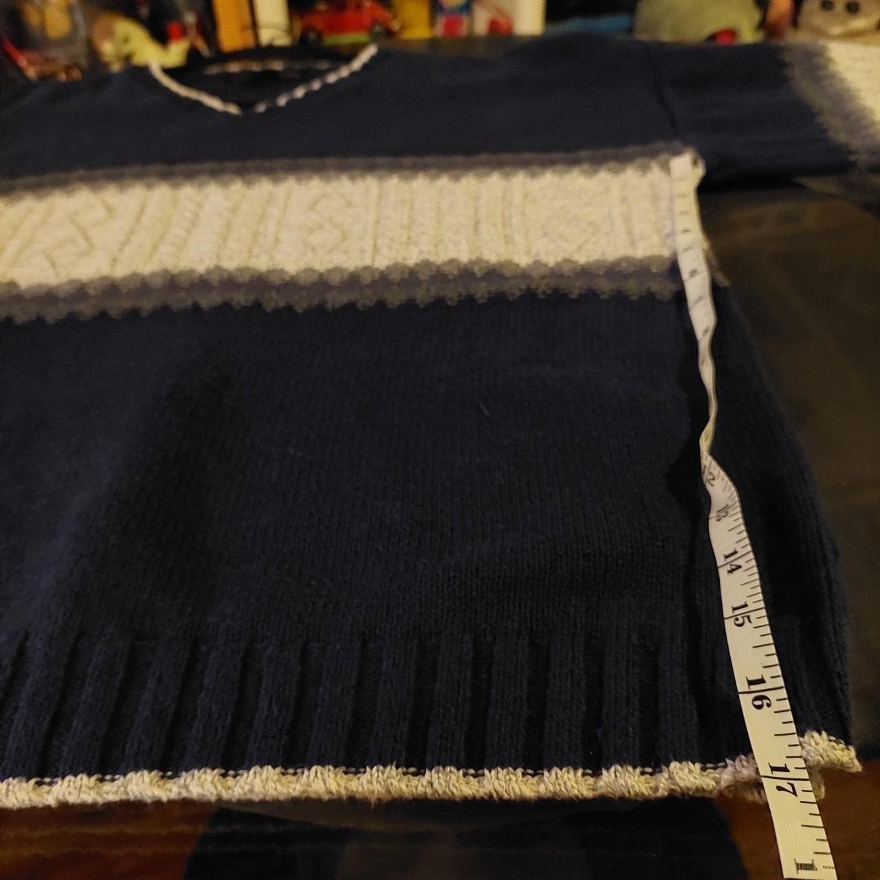 Vintage blue and grey made in 89% cotton USA sweater.