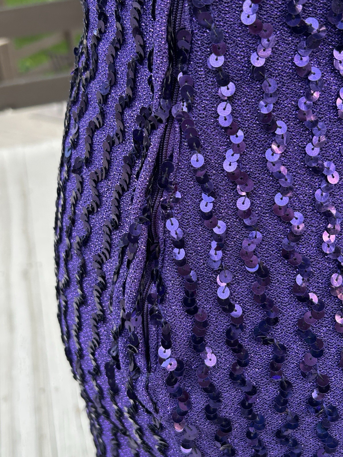 Vtg Purple Sequin Mini Dress Halter Top 90s 80s Glam Union Made Michelle Vincent