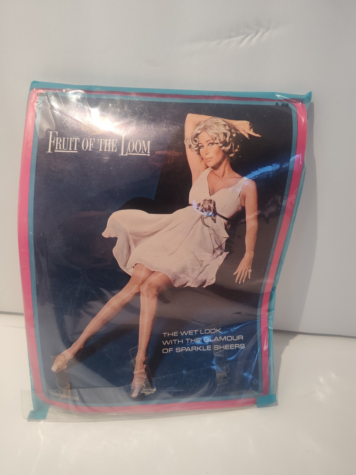Vintage warm white fruit of the loom wet look panty hose disco 4801 d fits 5’8″