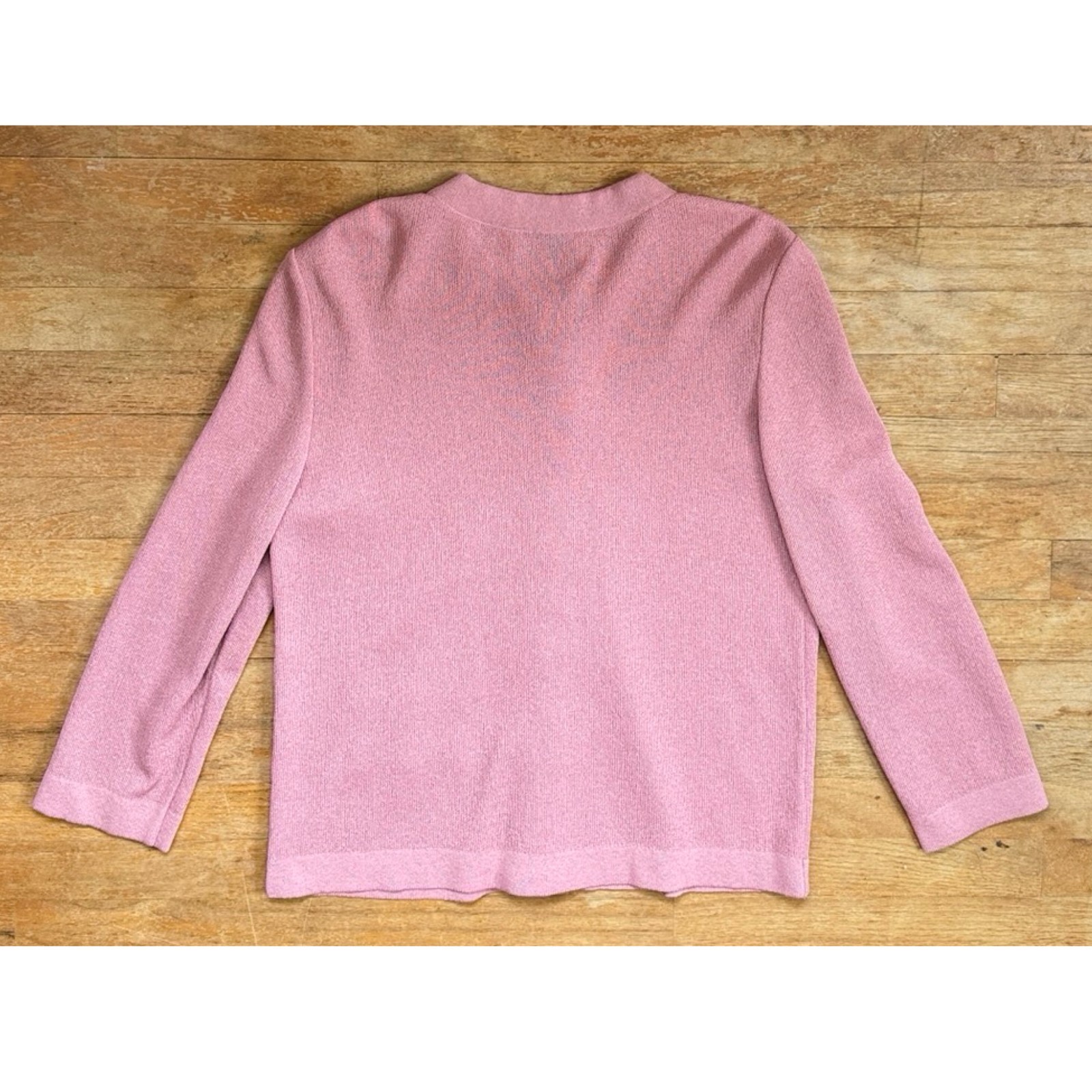 Vintage Pink Cardigan Sweater Womens Large 70s Castleberry Knit Blazer