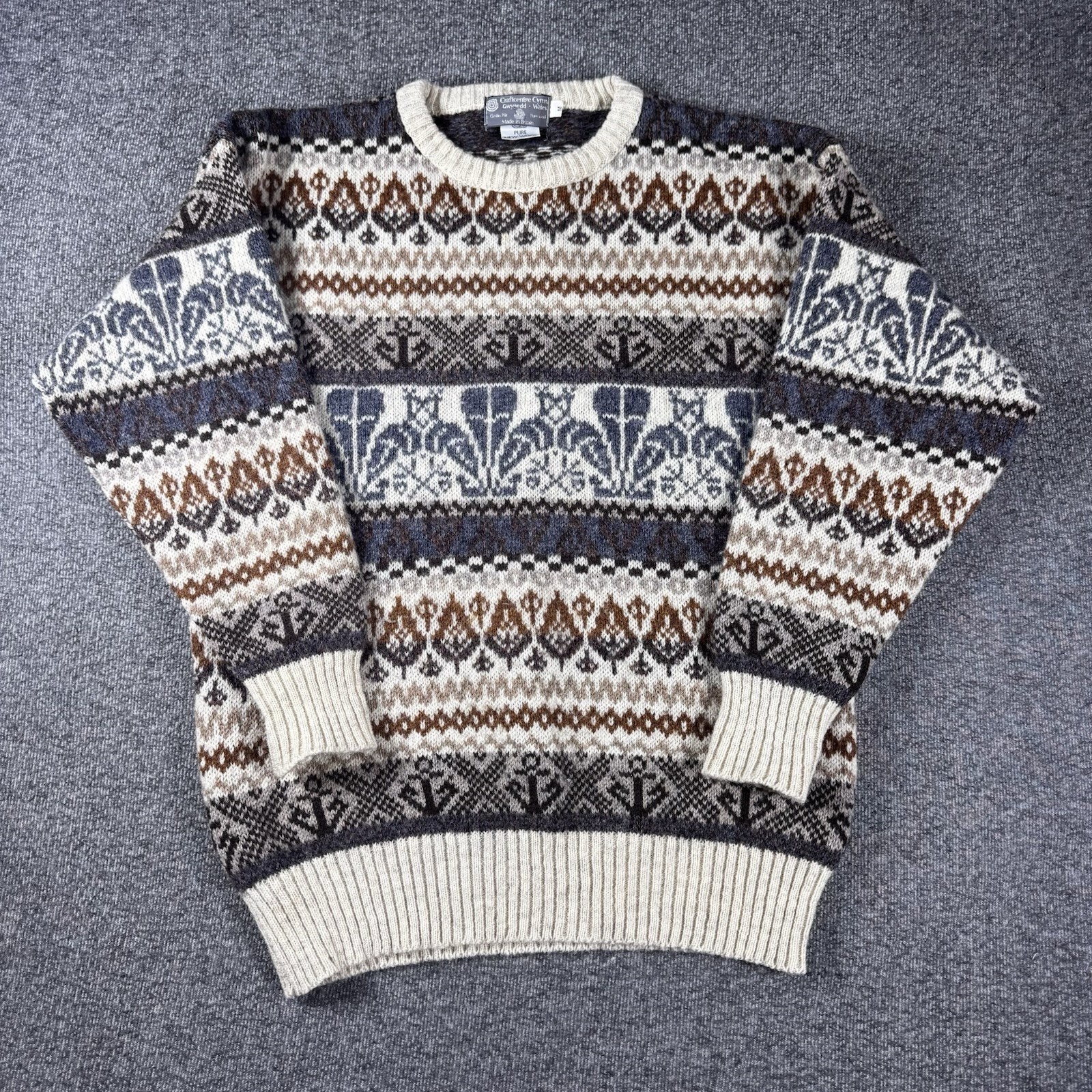 Vintage Craftcentre Cymru Gwynedd Sweater Womens Medium Pure New Wool Knit