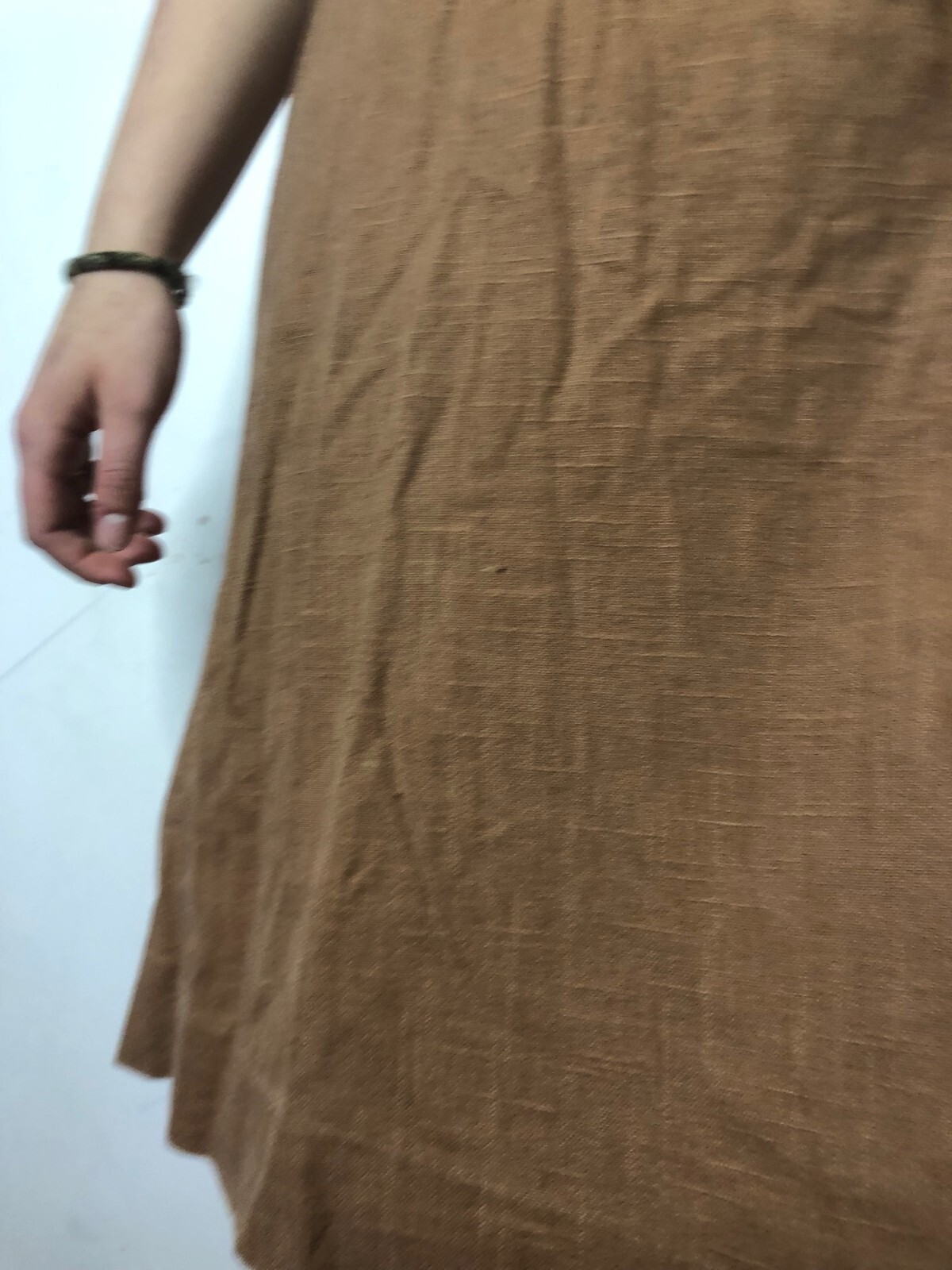Vintage Revelry 1960s Brown Tunic Dress Linen with Embroidery AU 14