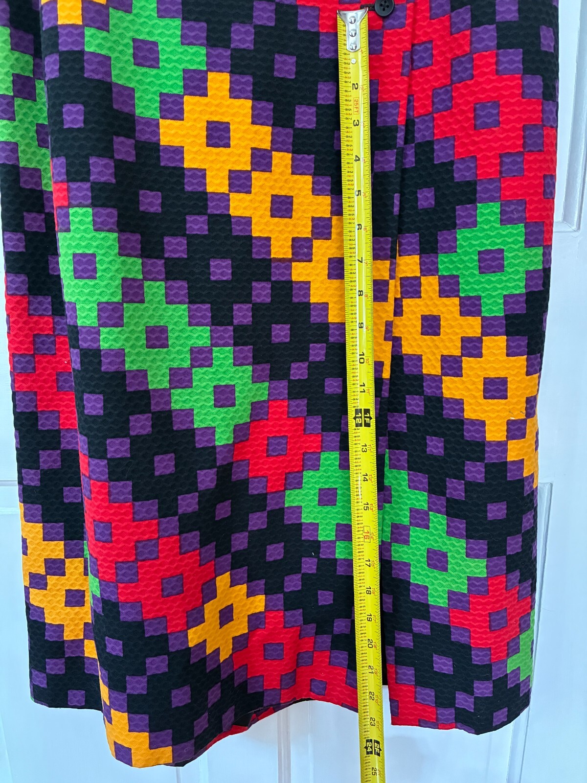 Excellent Cond 1970’s Lanvin geometric print maxi dress || vtg sz 8, modern 4/6