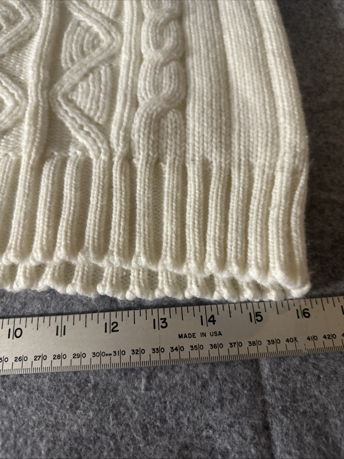 Vintage Studio 33 Women’s XL Sweater Cream Cable Knit Fisherman FAir Isle