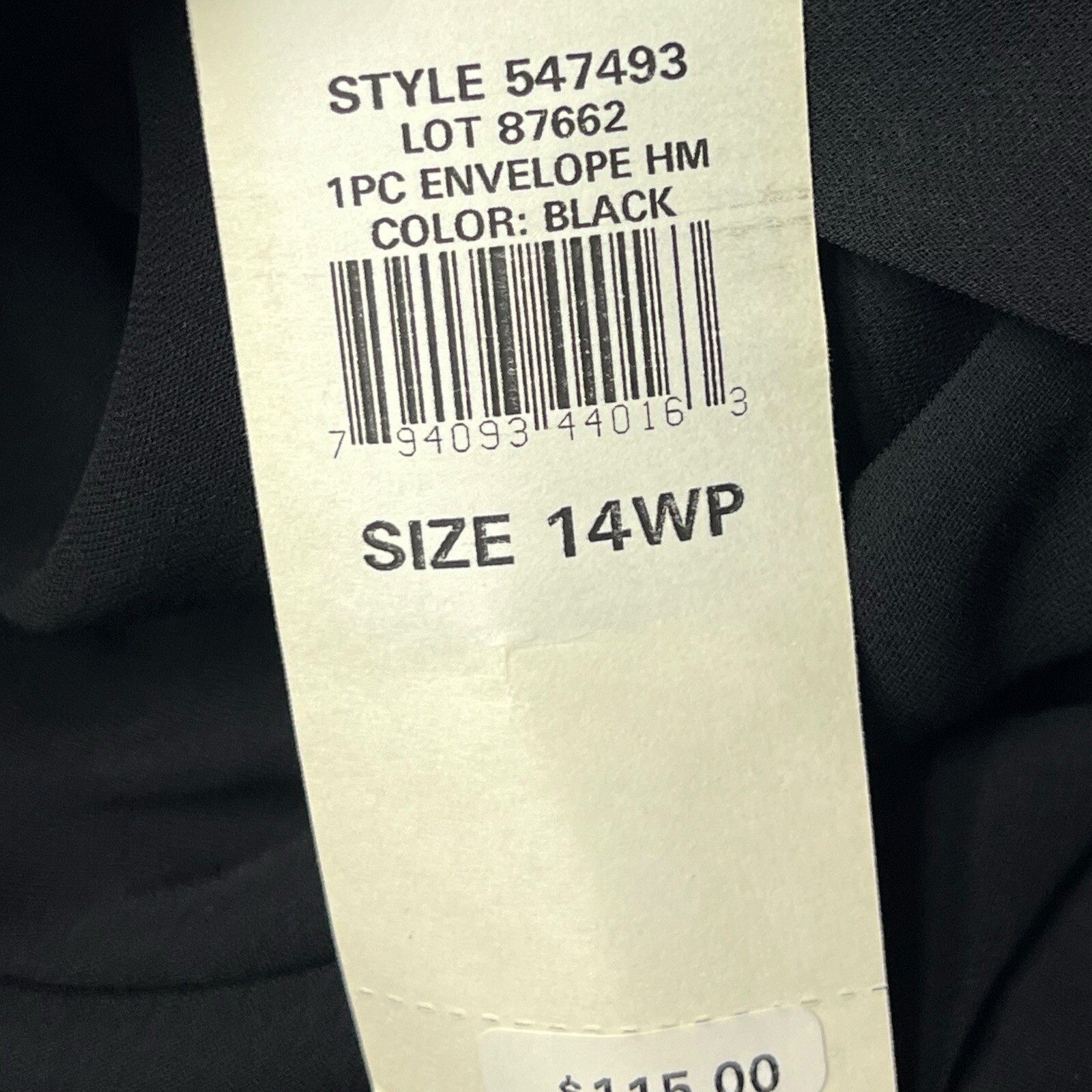 VTG S.L. Fashions Dress 14WP Black LBD Short Sleeve Envelope Hem Classic Elegant