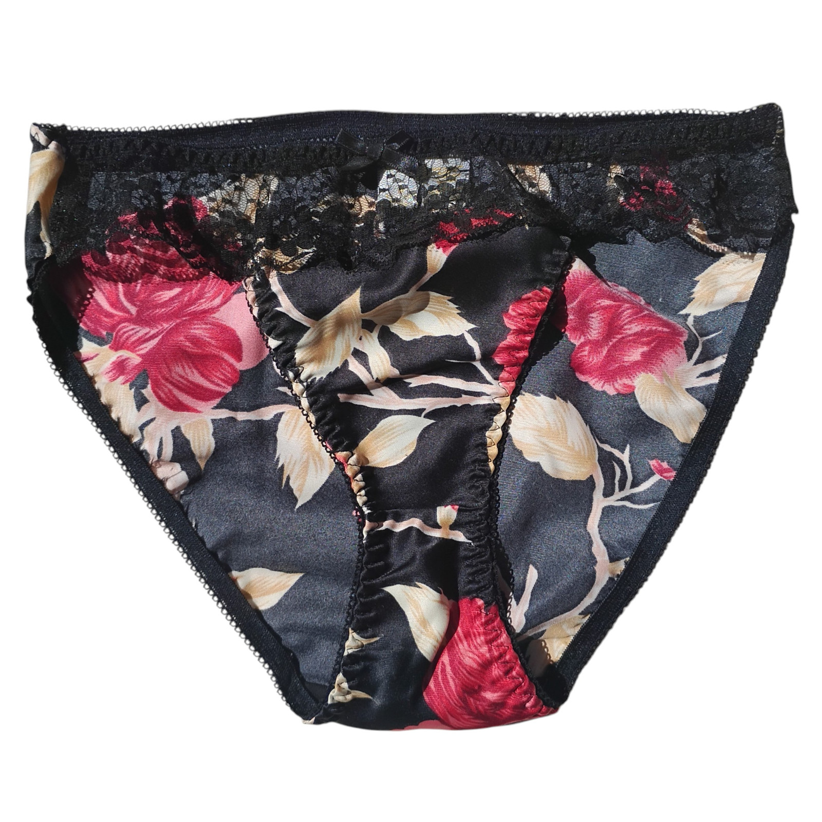 Vtg Victoria’s Secret Sz-L Gold Crown Satin String Bikini Panties Hong Kong!