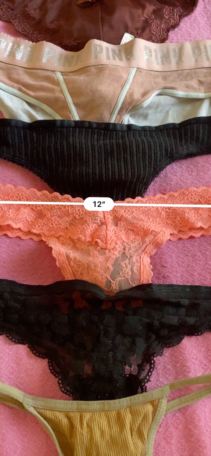 Vintage lote 11 PINk/ Victoria’S Secrets Thong/string PANTIES#5677