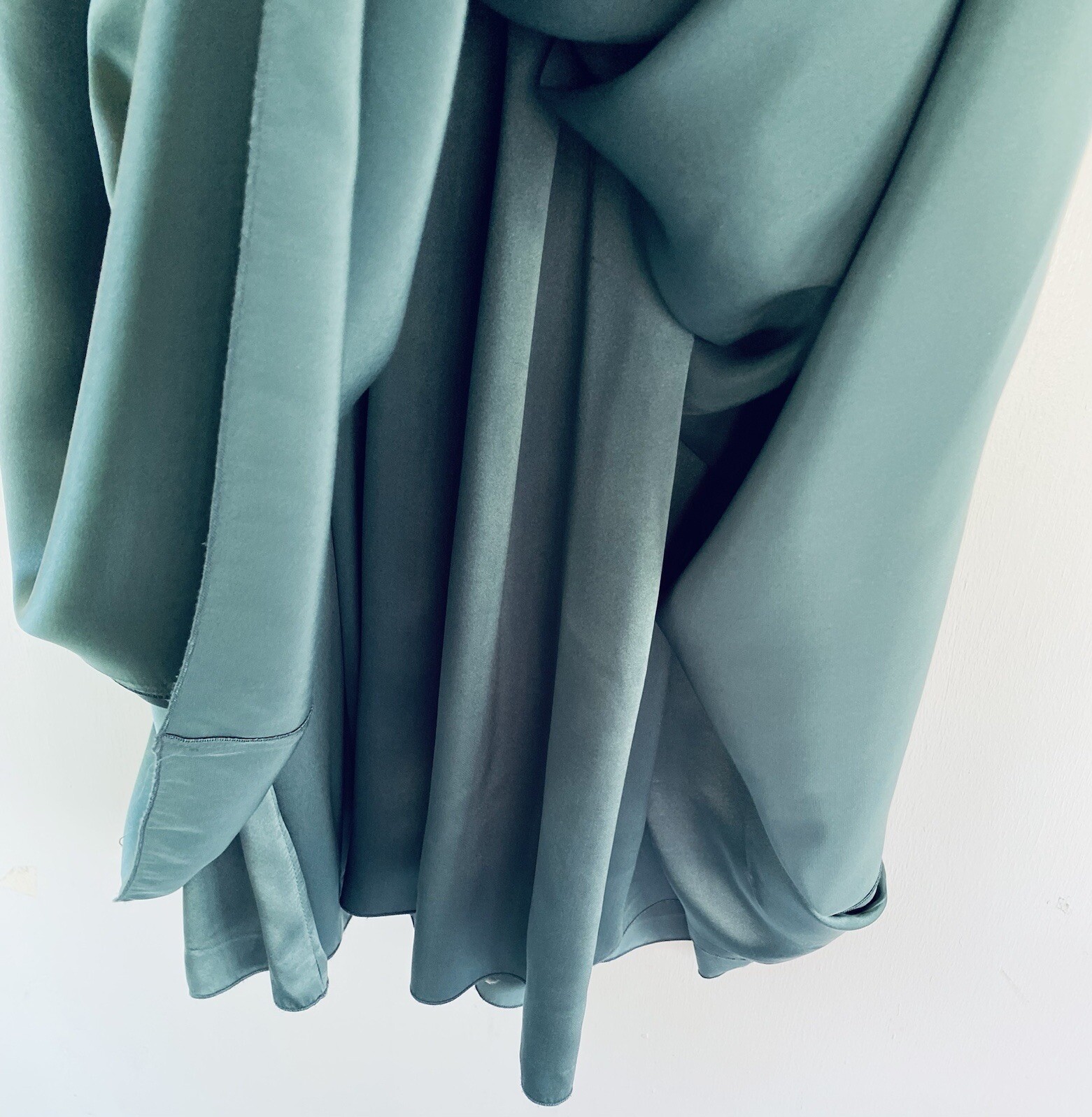 Dolce & Gabbana Vintage Teal Silk Cocktail Dress w/ Grosgrain Ribbon Sash
