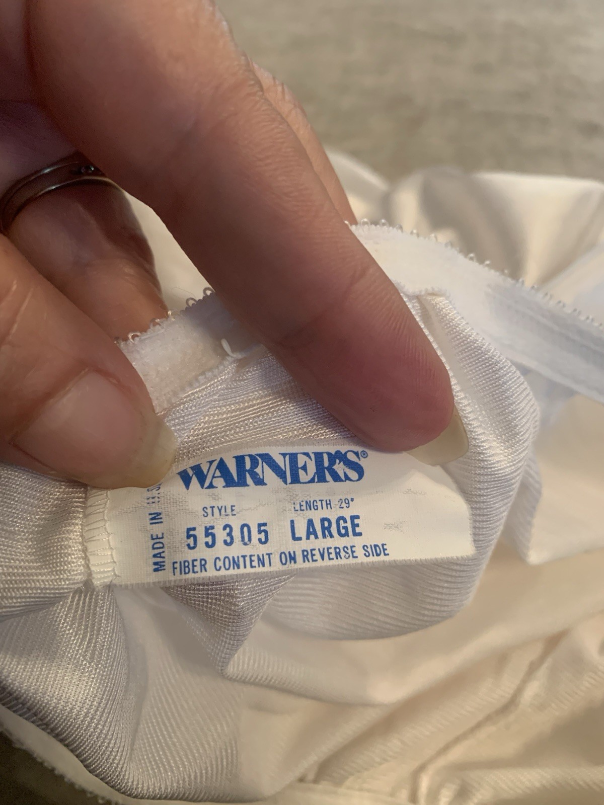 Vintage Warner’s (Sz L) Perfect Measure Half Slip 29” White Nylon Lace Trim Slit