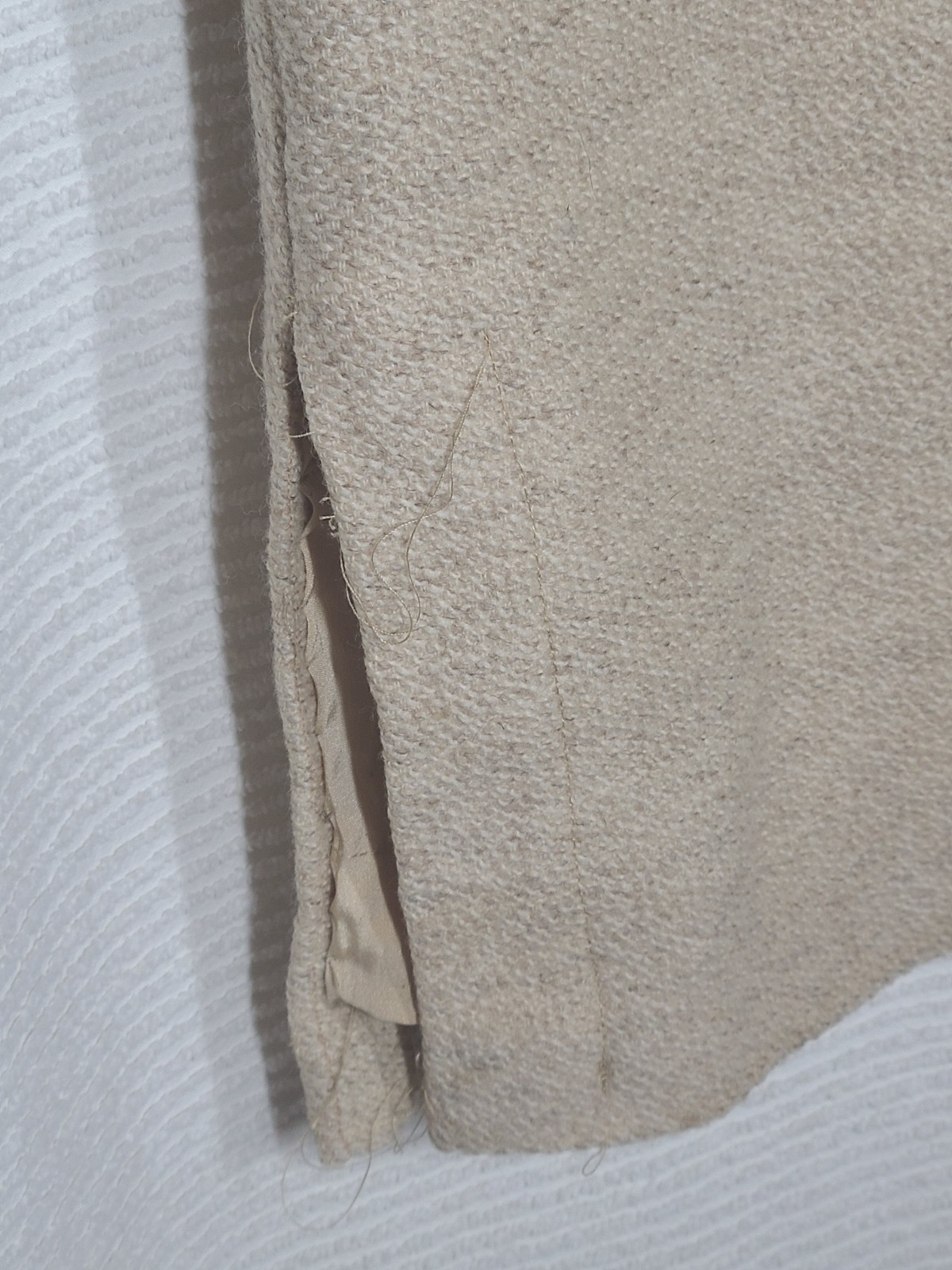 Vtg 1960s Tweed Women’s Coat Mod 100% Wool Silk Lined Medium Davidow Beige Tan