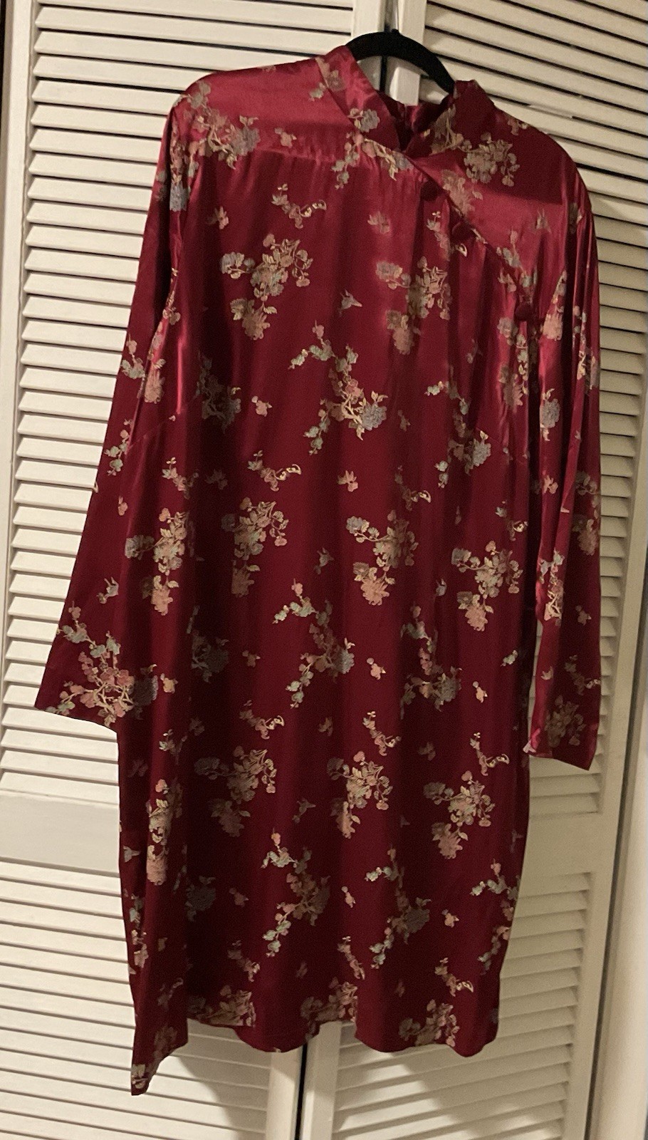 Plus Size Vintage Size 26 Maroon Asian Style Dress By Cimmaron