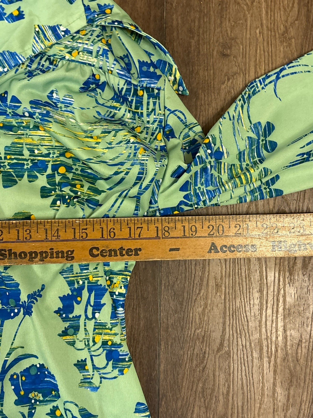 Vtg DutchMaid Dress Womens 34 Blue Green Floral Print Hippie Boho Flower Collar