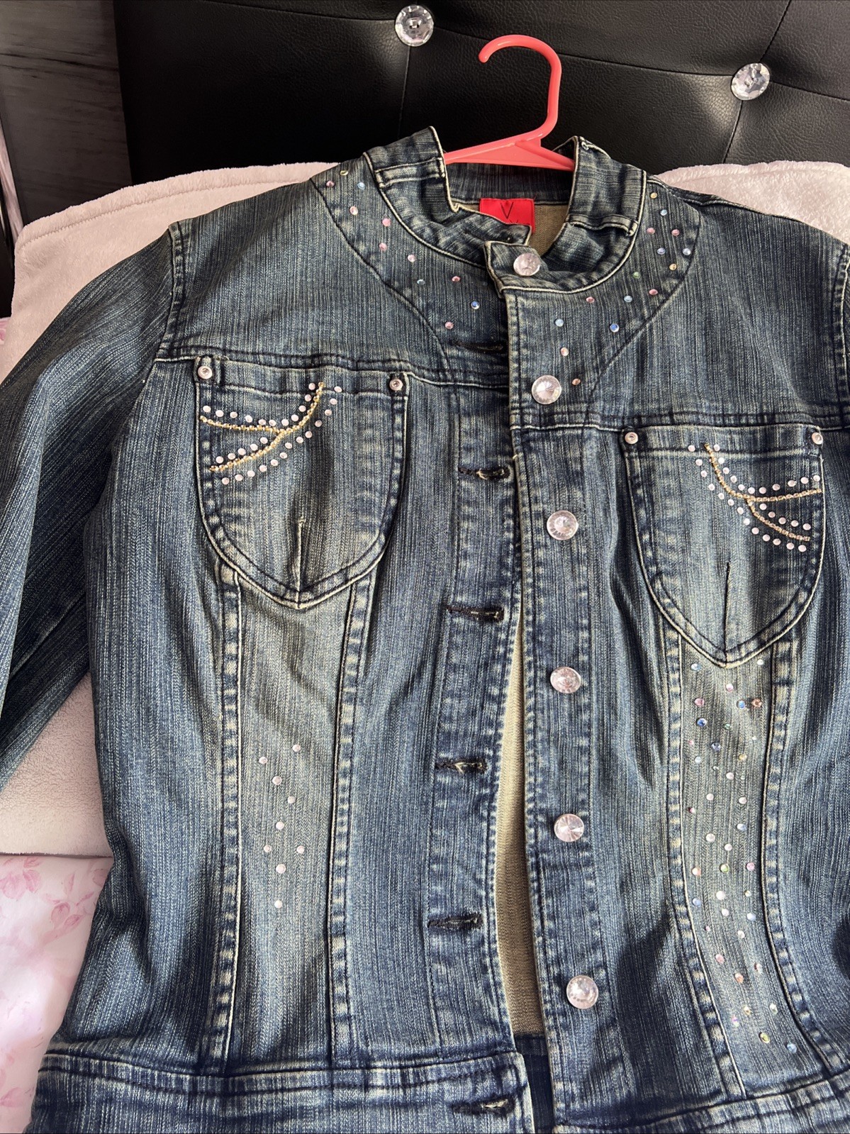 Vera Wang – Vintage Very Vera Stitch Needled Woman’s Jacket And Jean Pants Set