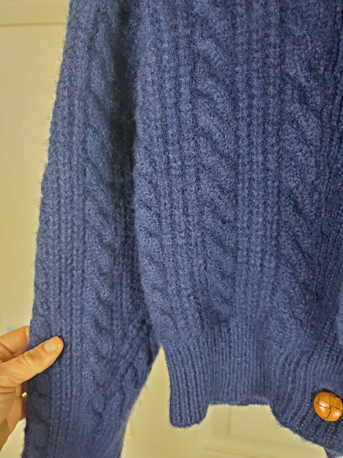 Vtg Robert Michael 2 Button Wool Sweater Women’s L (Moth Holes) Cardigan 1980’s