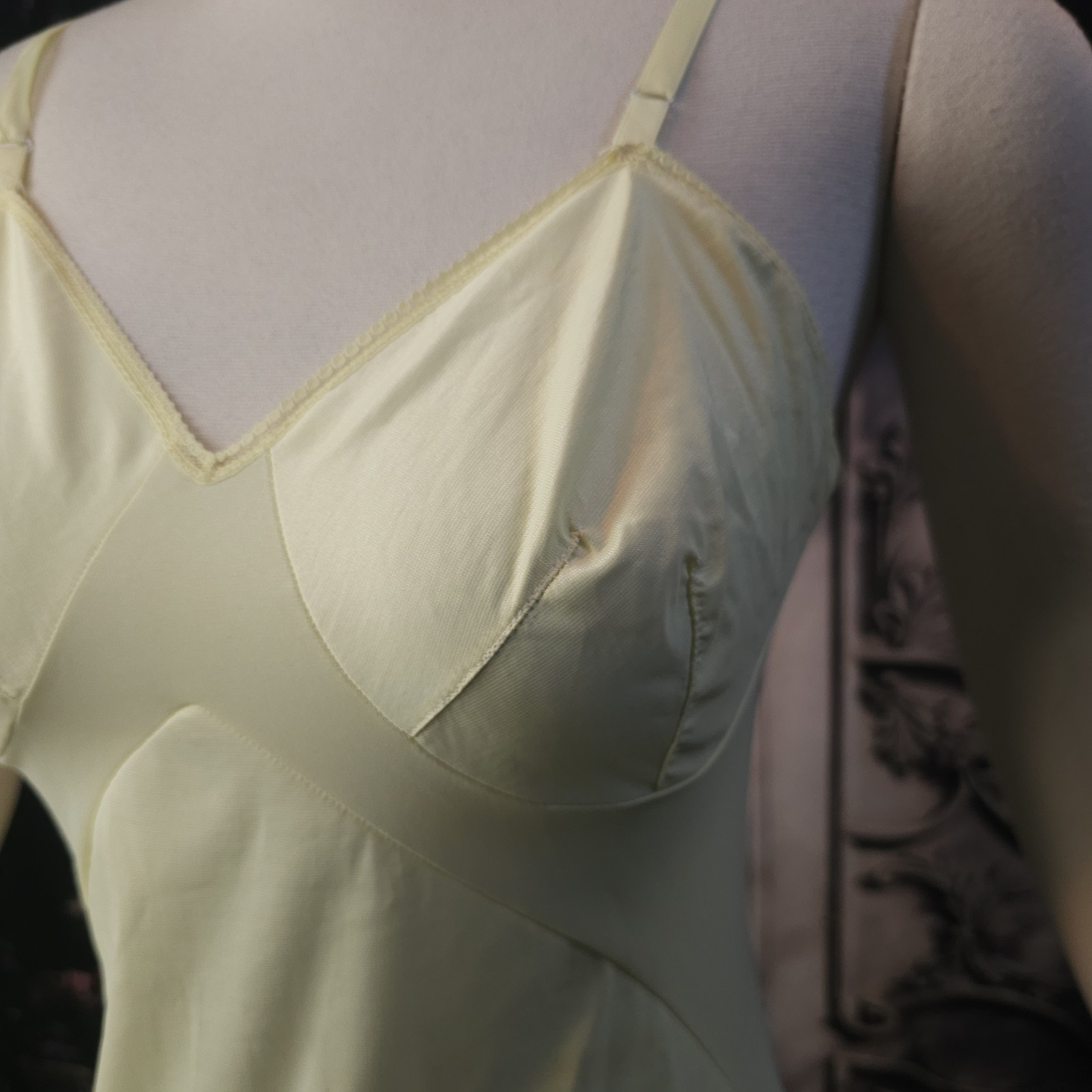 Vintage 1960s Buttercup Yellow Mini Slip Dress Lingerie Nightgown By Gaymode
