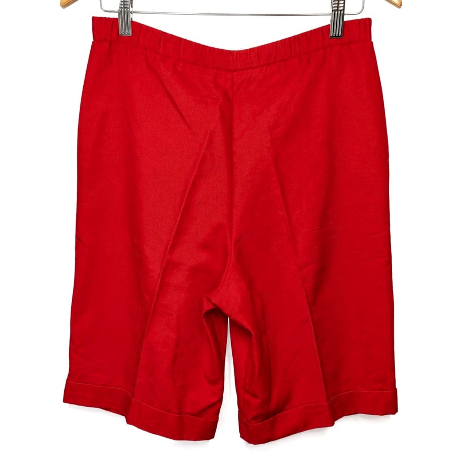 Vintage Donnkenny Red High-Waisted Bermuda Shorts 12 Tailored Classic Retro