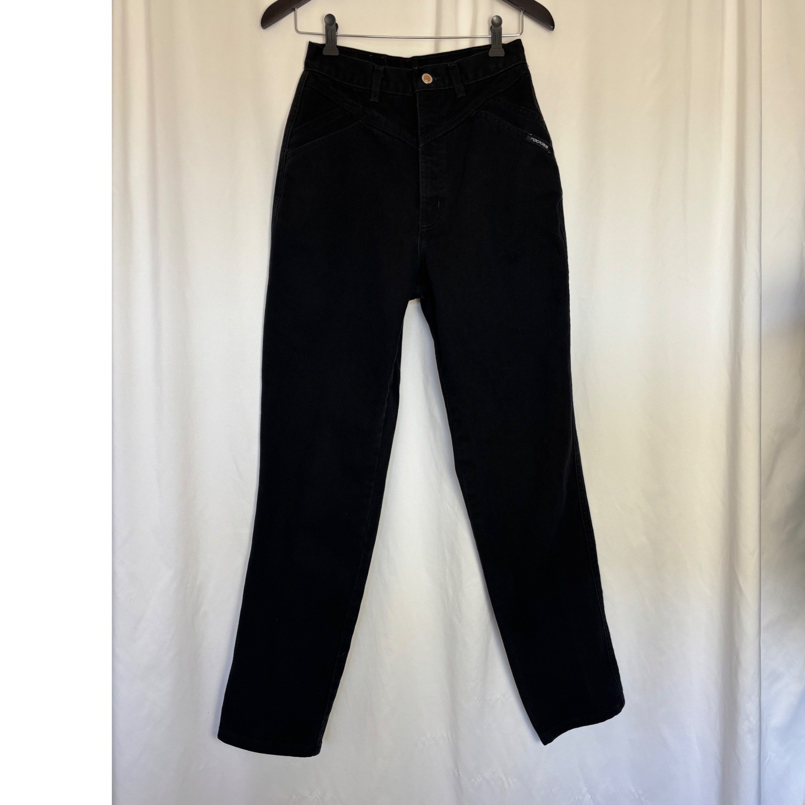 Vintage Rocky Mountain Western Jeans Black Yoke Front USA Made Womens 9/10 26×32