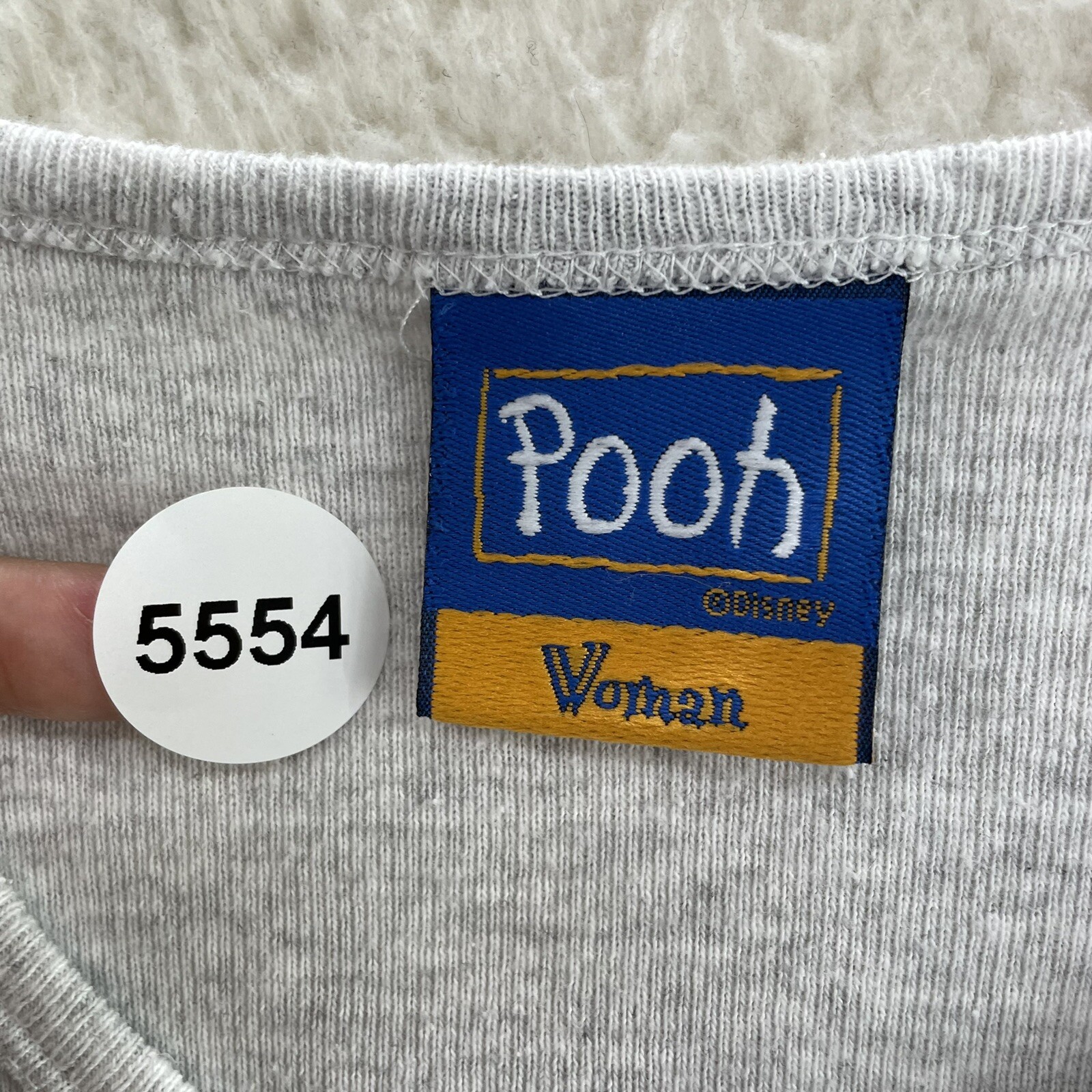 Vintage Disney Winnie the Pooh Top Shirt Womens Large XL V-Neck 3/4 Sleeve