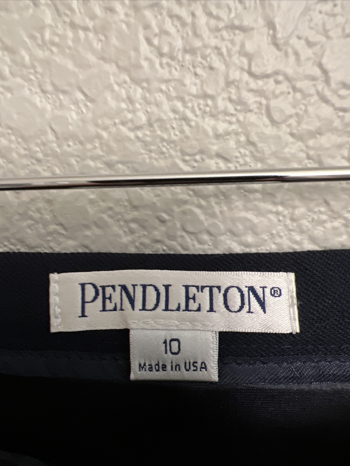 Vintage Pendleton 100% Virgin Wool Skirt Pencil Classic Navy Blue Made in USA 10