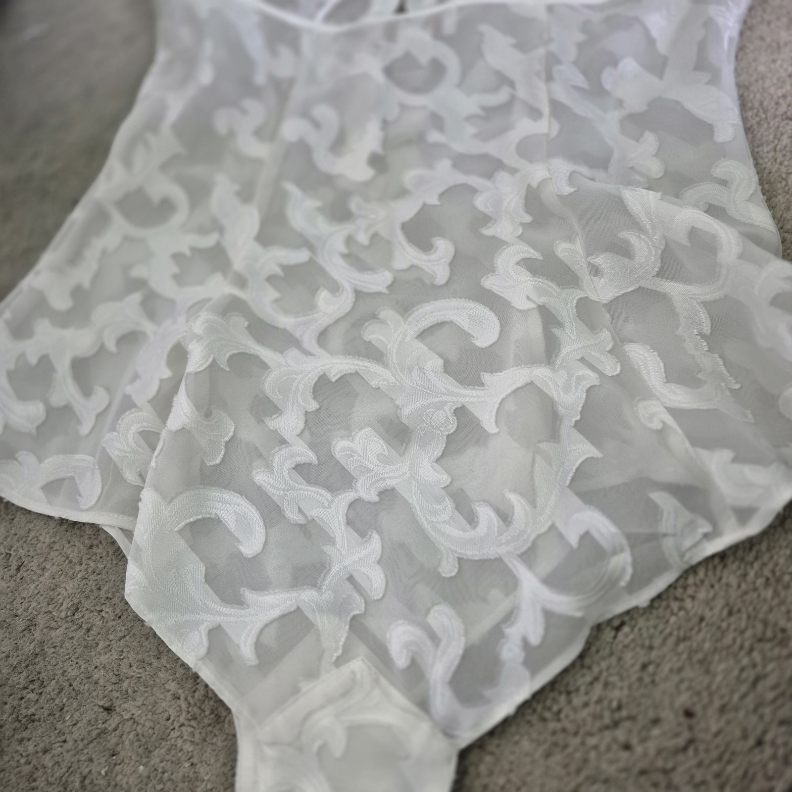 Vintage Victoria’s Secret Gold Label sheer lace 1 Pc Lingerie teddy bodysuit SM