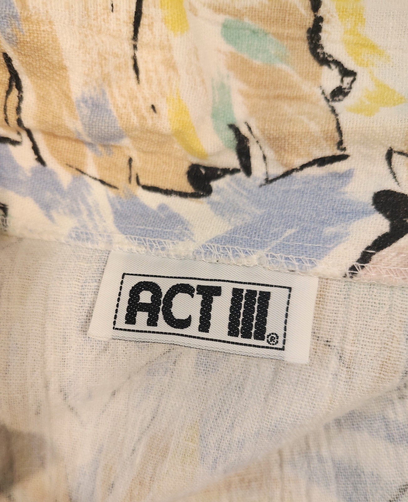 ACT III Vintage Blazer Floral Open Front Jacket Pastel Tropical Coastal 80’s