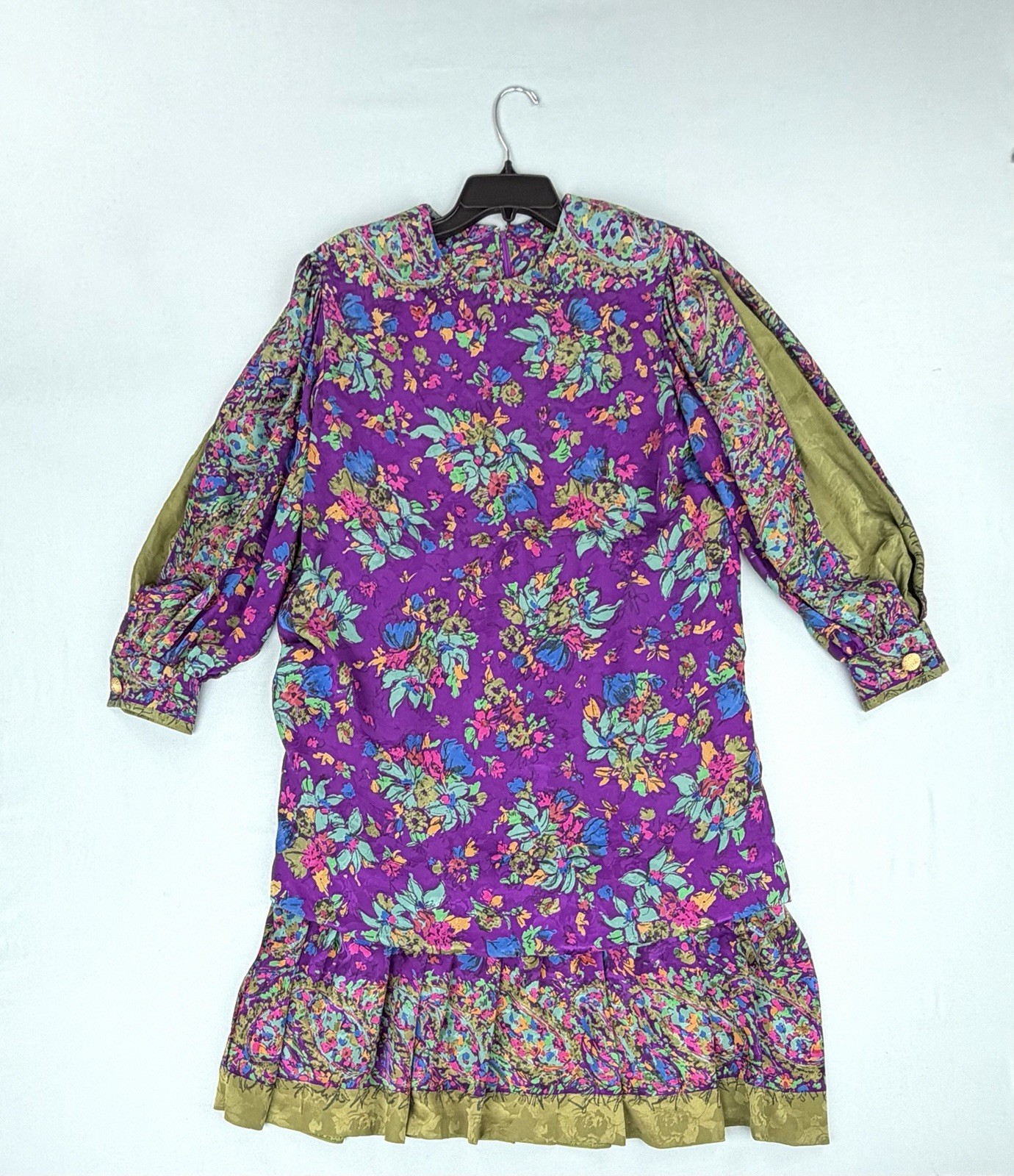 Vintage HELGA Skirt Long Blouse Women’s Two Piece Set Silky Art To Wear