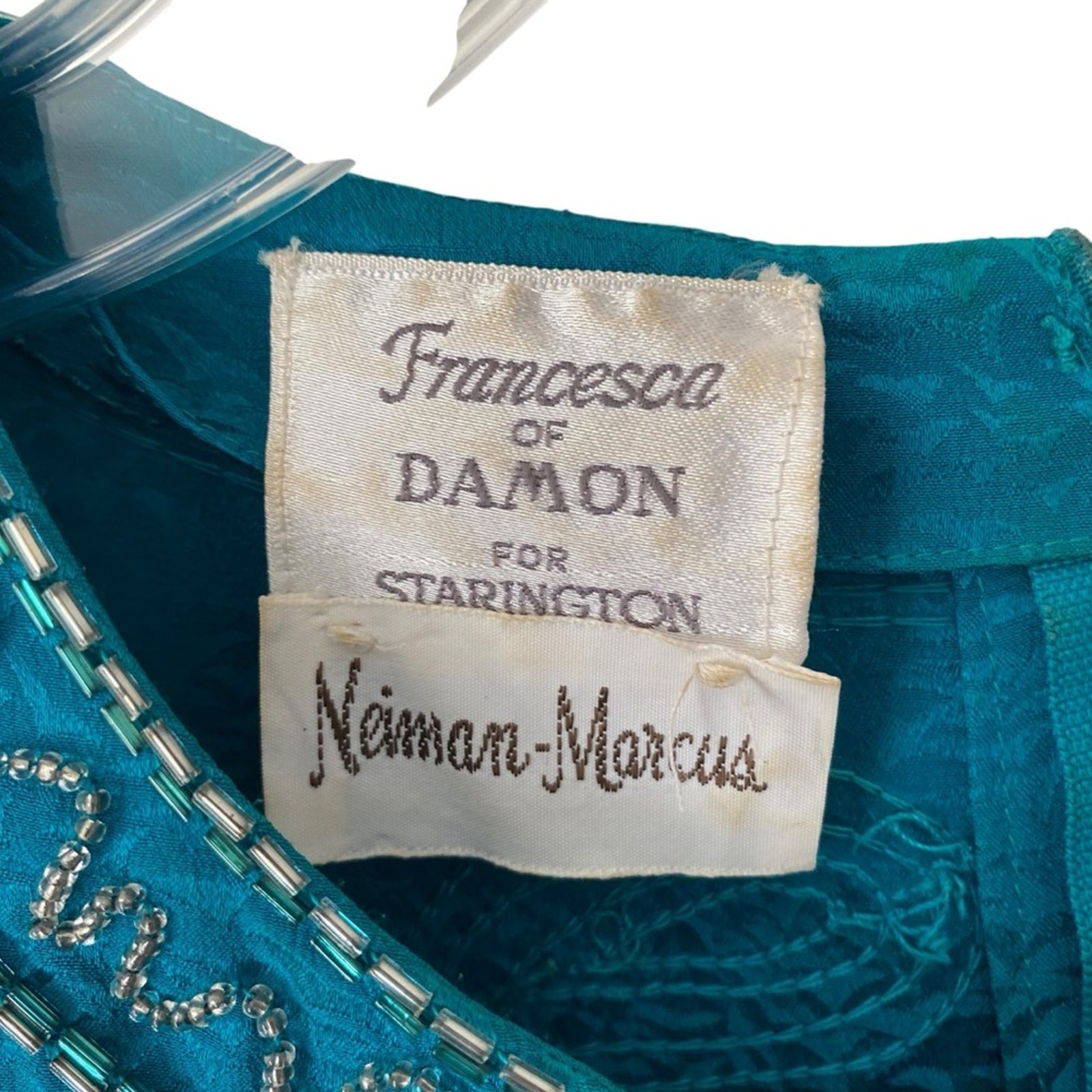 Vintage Francesca of Damon Starington Neiman Marcus Silk Sequin Beaded Dress
