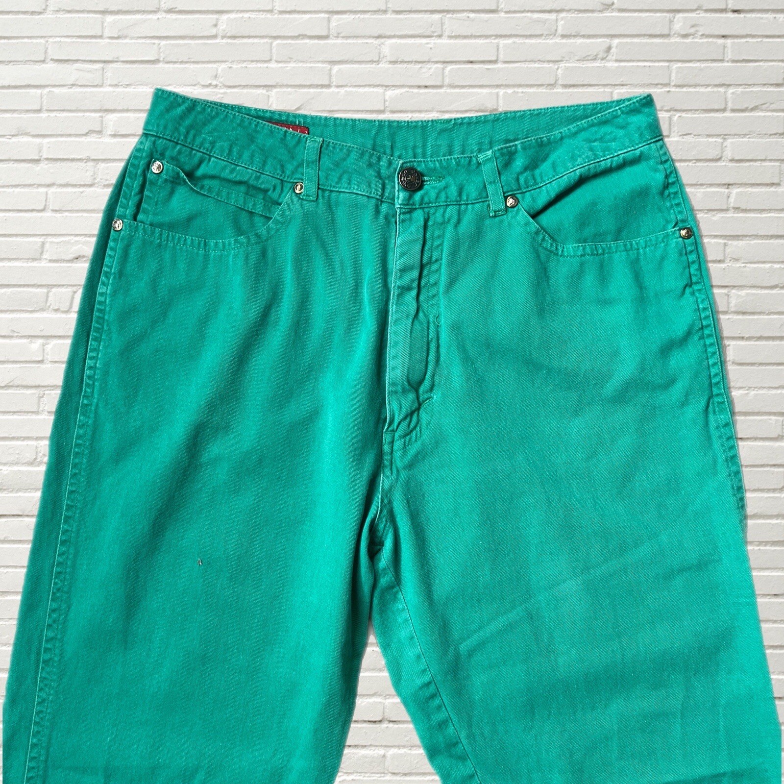 Vintage 80s Sasson Jeans Teal Green Mid Rise Straight Leg Size S
