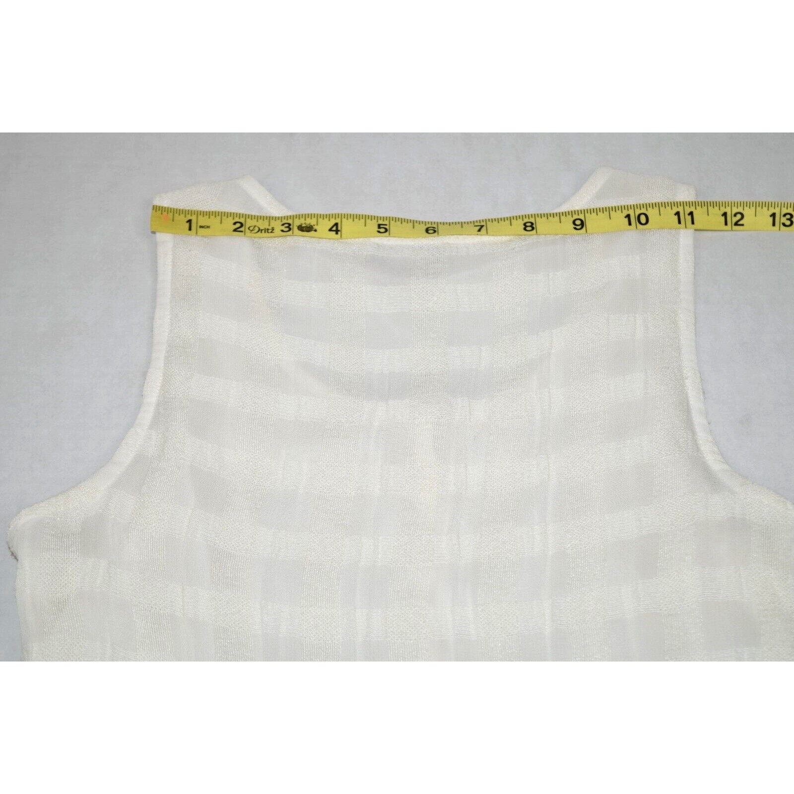 Vintage Tank Top Lucky Brand Size S 90s Layered Ivory White Texture Basket Weave