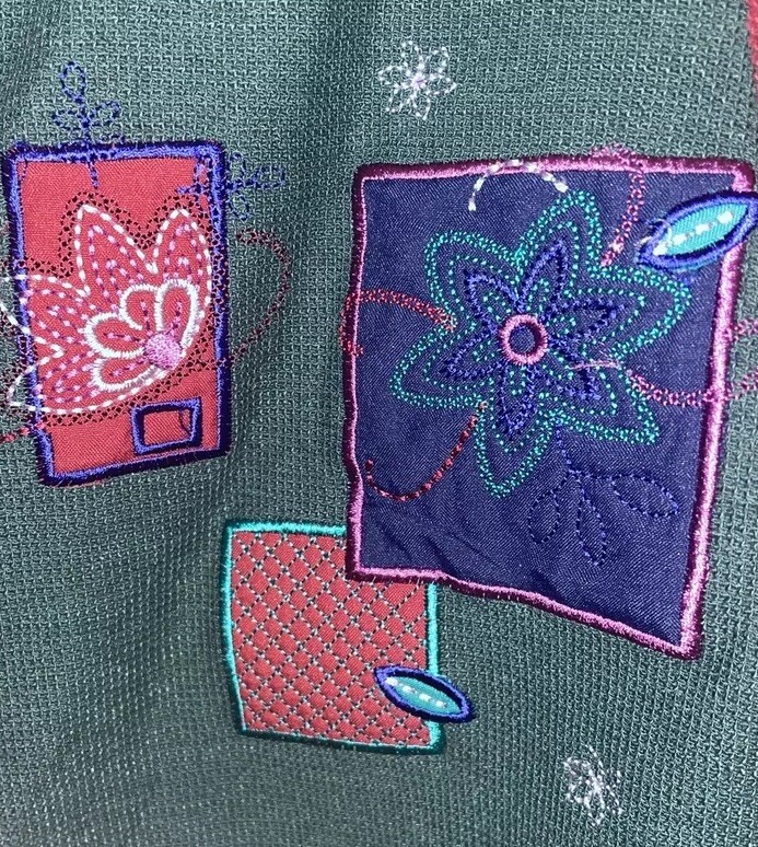 Vintage Embroidered Cardigan Size Small Kenneth Too! Sweater Floral Work NWOT