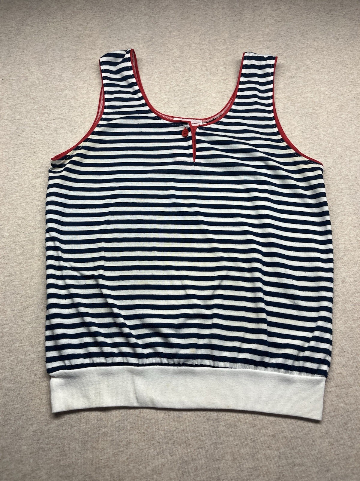 1980s Women’s Red Wht Blu Knit Tank Top