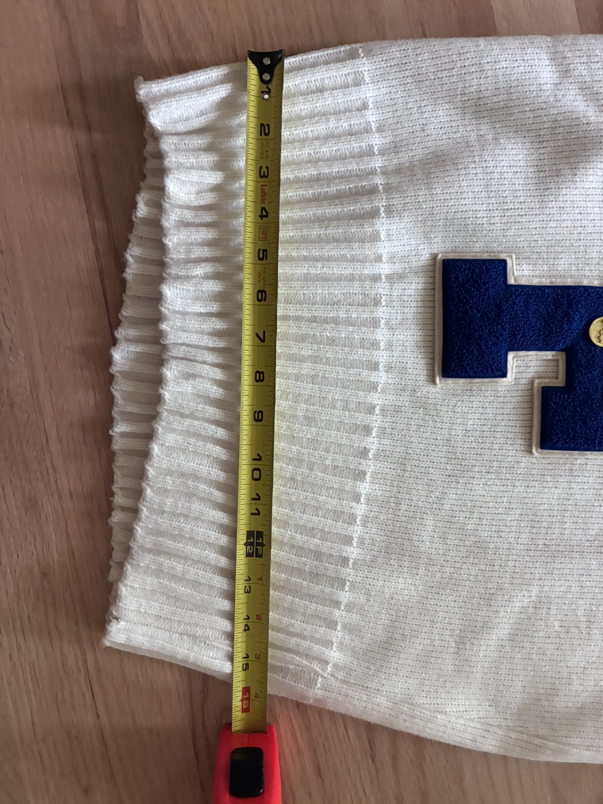 True VINTAGE 1970 Letter Sweater VARSITY White No Size Tag Franklin HS 1979