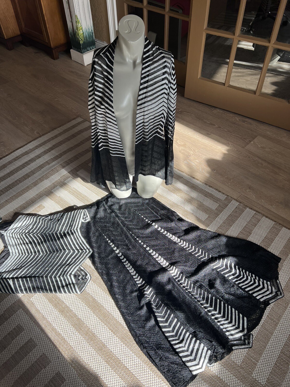 VINTAGE DAMIANOU Womens 3Pc.Skirt Set.Blk/ Silver Metallic 80s Formal USA.XL.