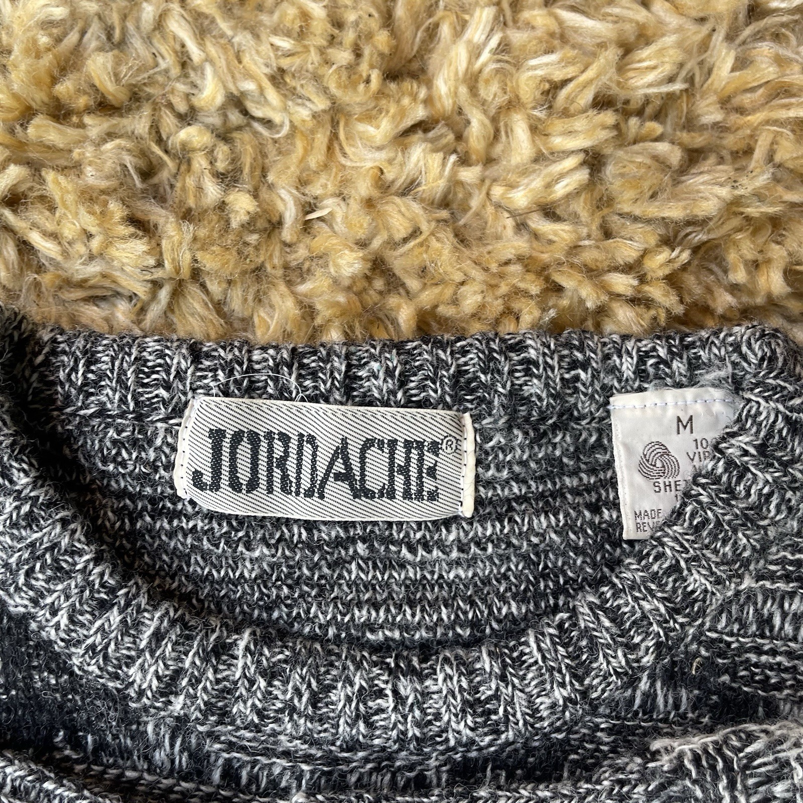 🥃Vintage Jordache Sweater Size S/M 80s 90s 2 Tone Grey and Black Stripes