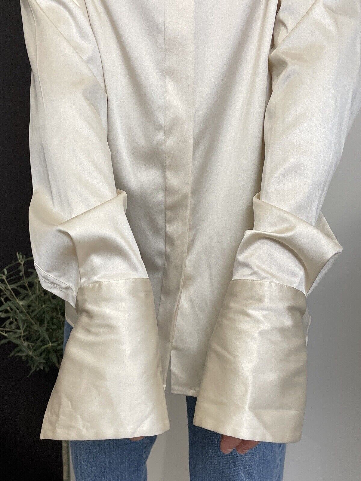 Vintage Versace Classic V2 Silk Shirt Ivory Blouse Top Size 44