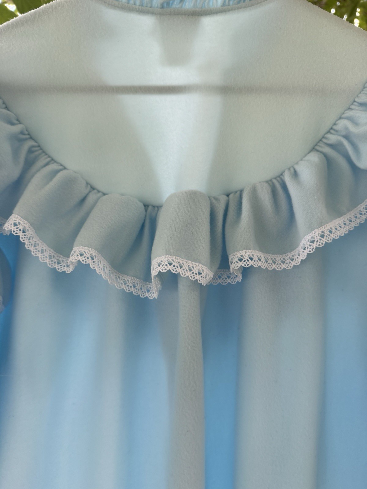 Maggie And McQuade Vintage Baby Blue Long Nightgown With Butterflies Embroidered