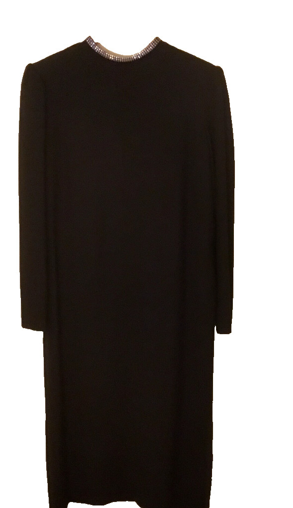 Vintage travilla Couture dress black size 6 sparkling rhinestone crystal 6 Q5