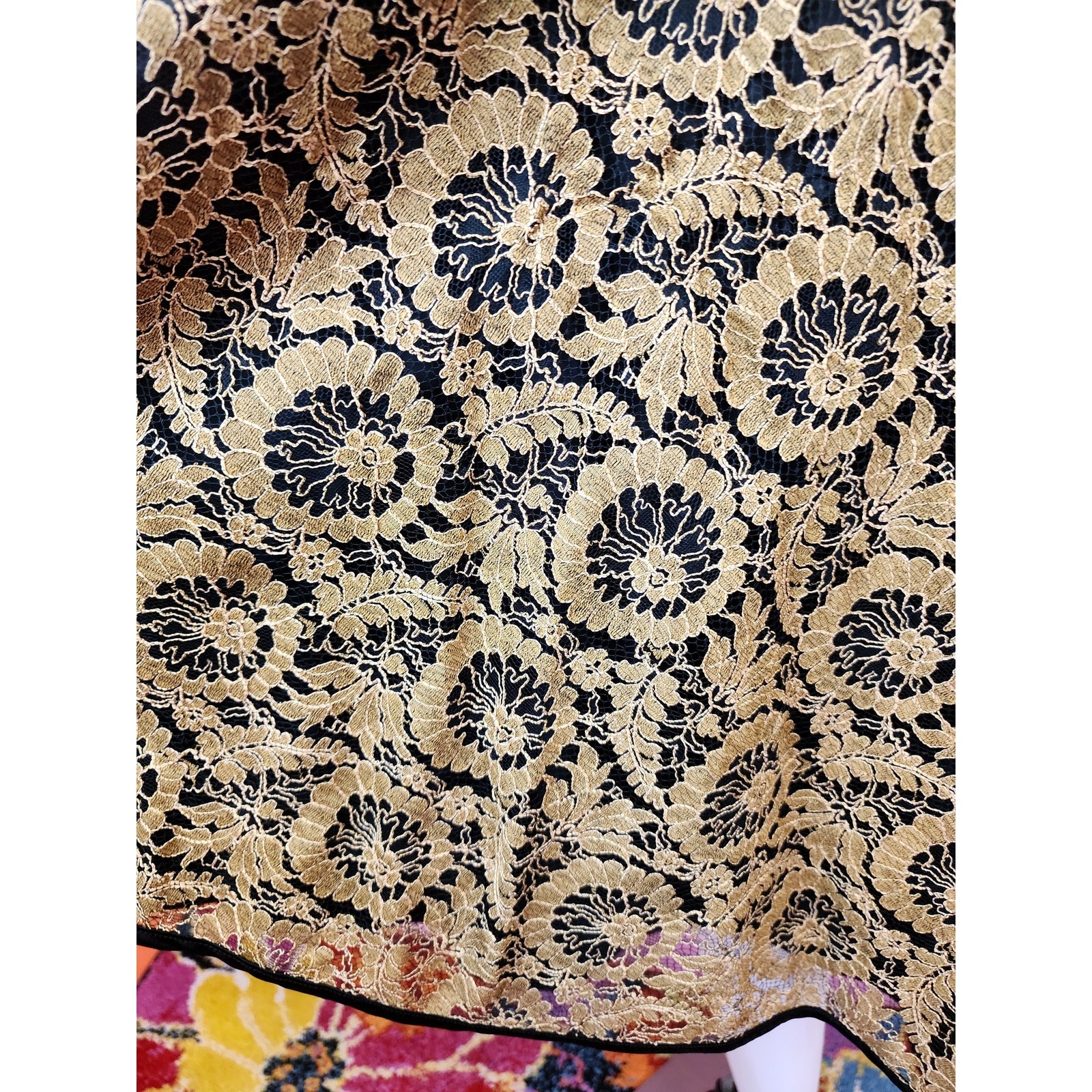 Vintage 1950’s Black and Gold Lace Cardigan and Skirt Set by Jantzen / Koret