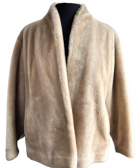 Borgana Deluxe Faux Fur Short Coat Circa 1950 Vintage Coat L-XL