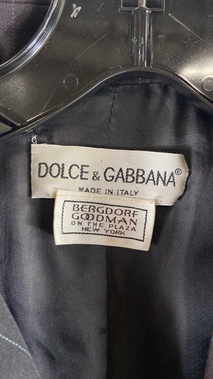 Vintage 90s Dolce & Gabbana Women’s Colorblock Pinstripe Longline Blazer Sz 42