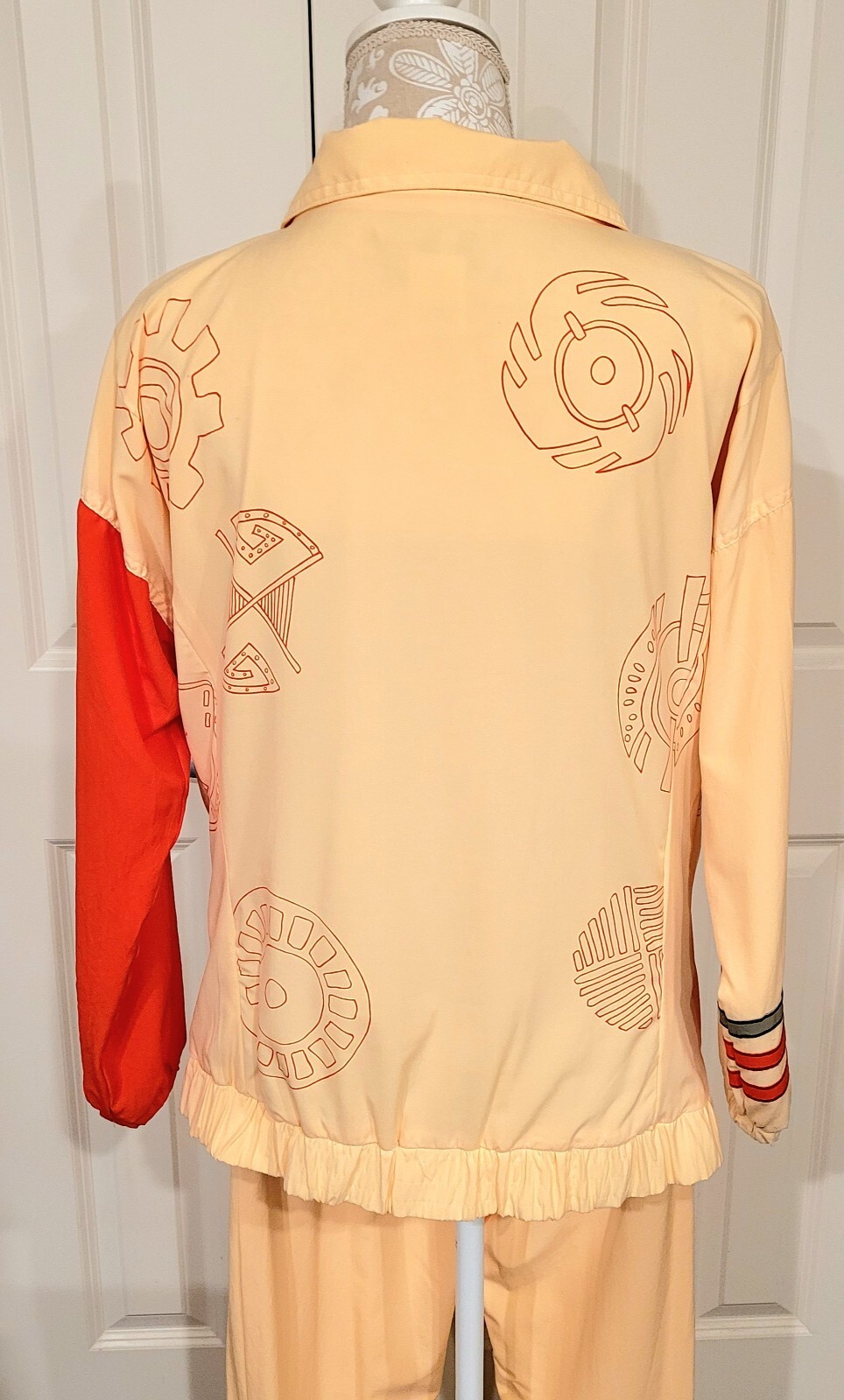 IXSPA By Jamie Sadock Vintage Organza Poly Tracksuit 1990’s Geometric Shapes Lg
