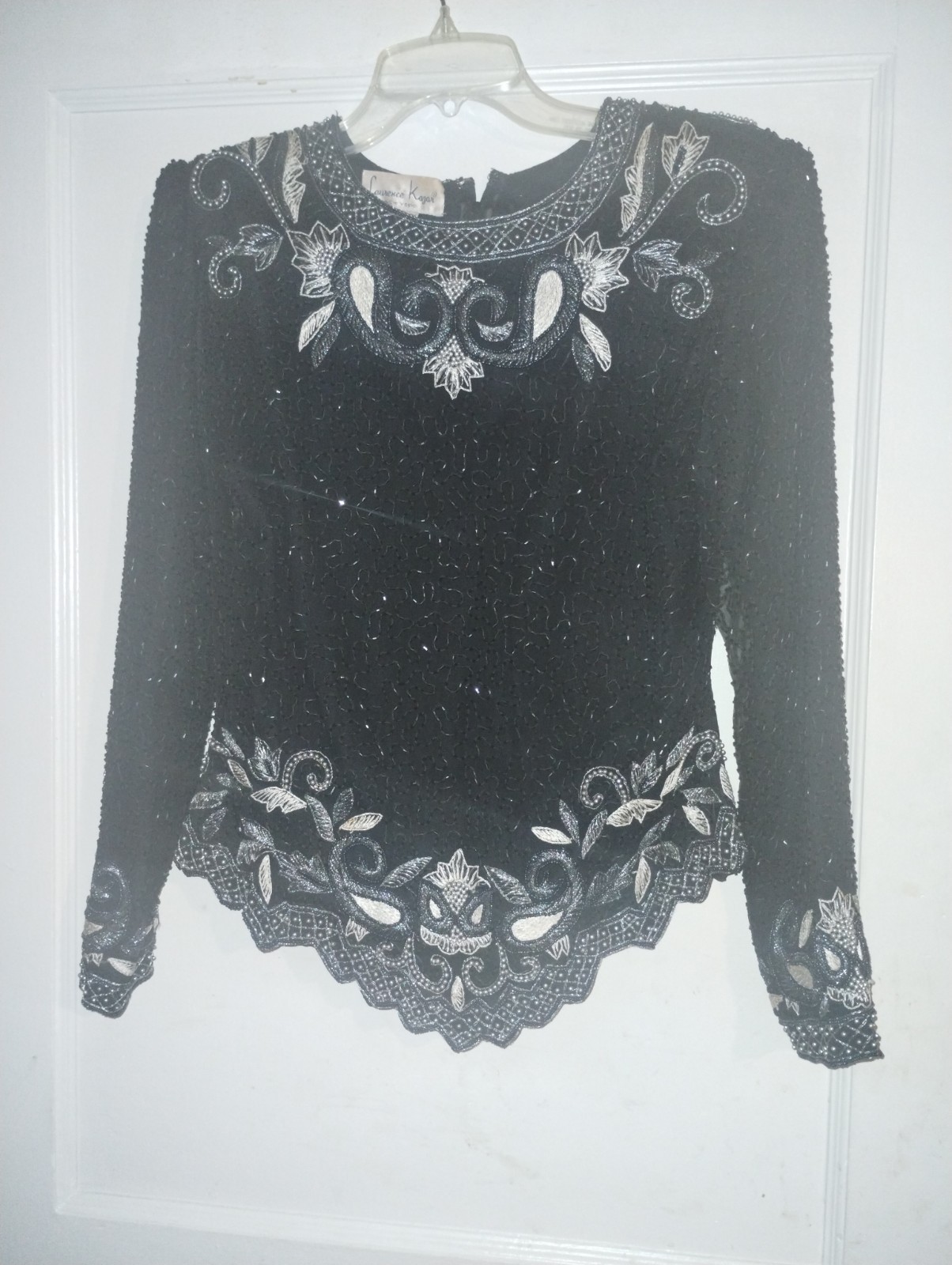 Laurence Kazar Vintage Black And Silver Vintage Top – Women’s – Medium