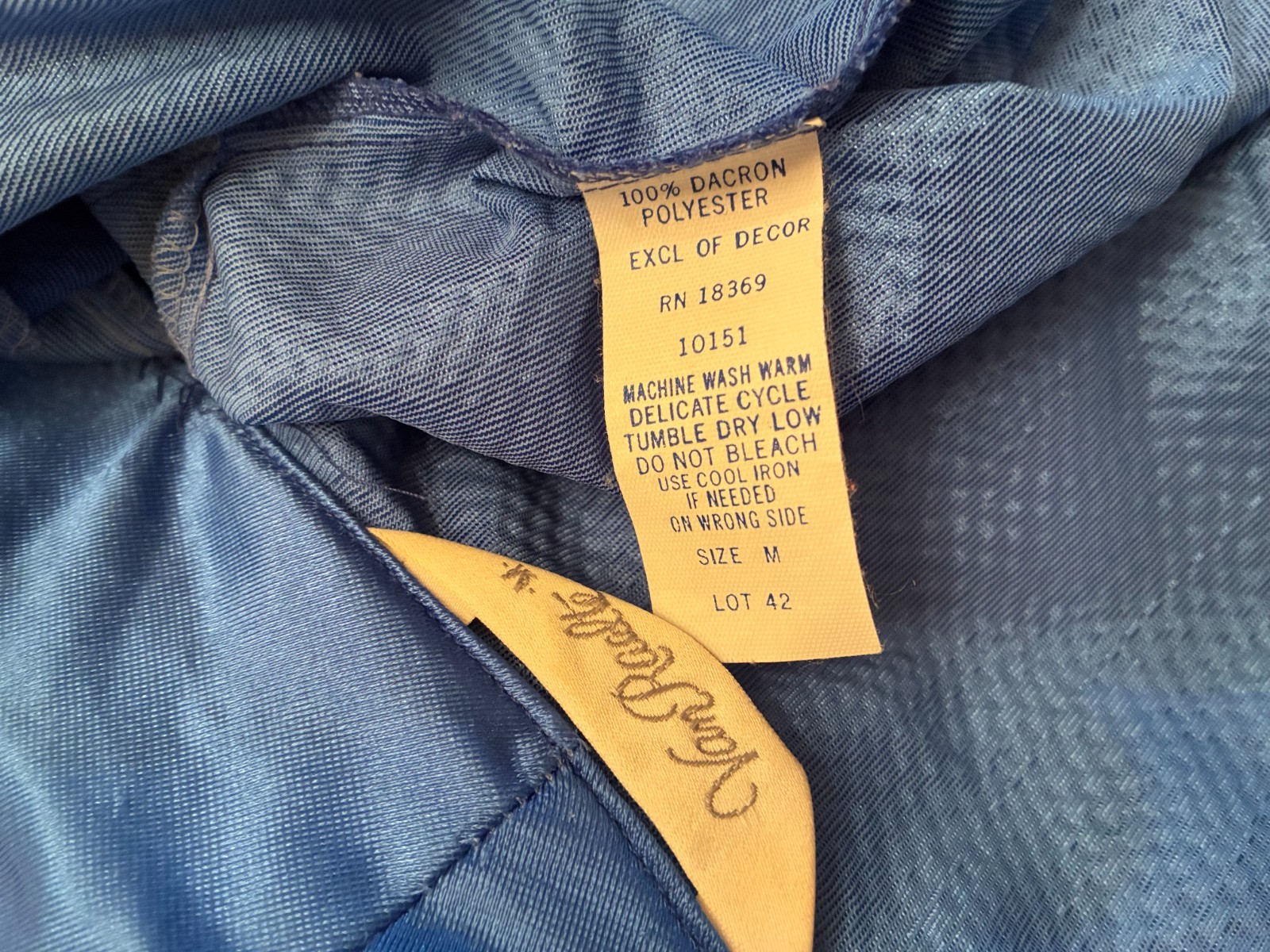 Vintage VAN RAALTE PEIGNOIR SET Medium ROYAL BLUE Sweep GOWN Long ROBE Lace 0215