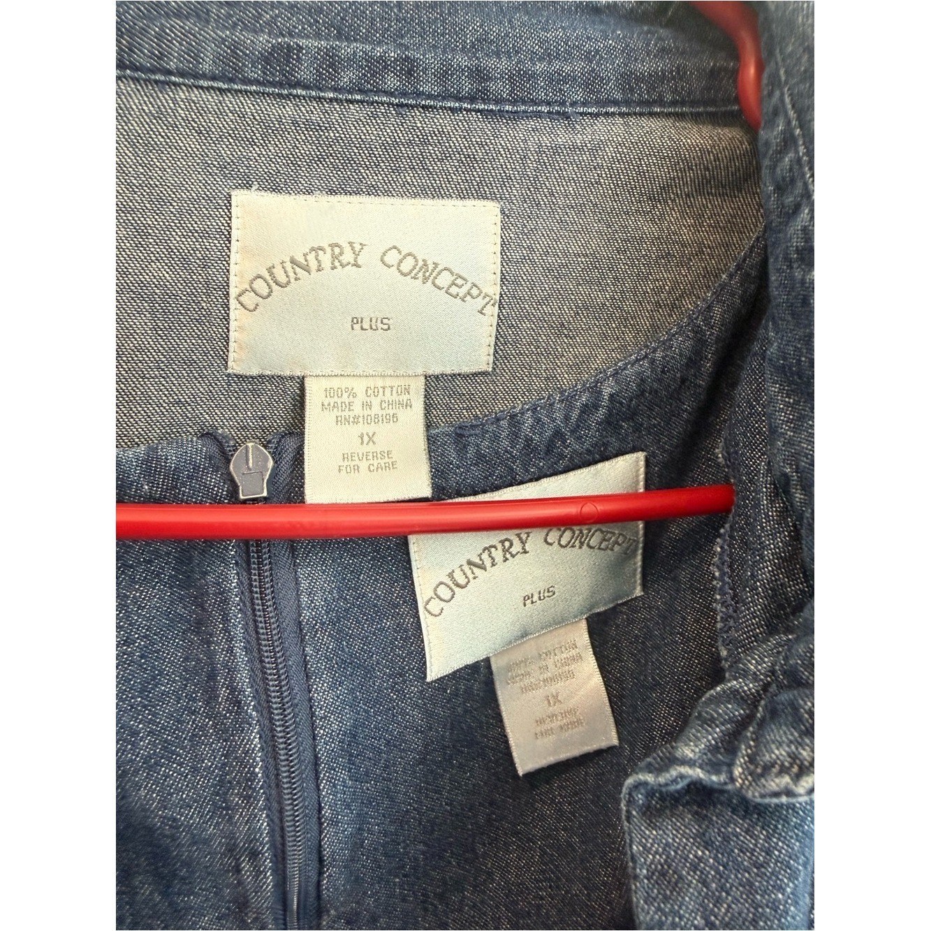 Country Concepts Plus 1X Embroidered Denim Dress Set | CottagecoreWesternVintage
