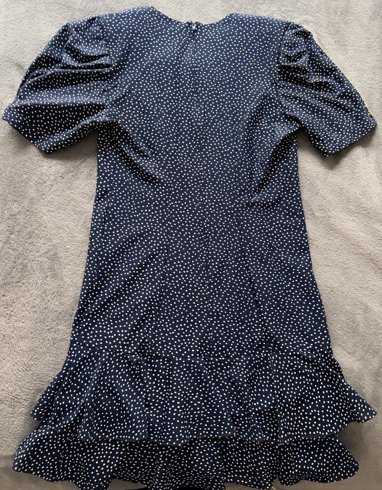 Vintage Maggie Lawerence 11/12 Navy Dot Drop-Waist Dress
