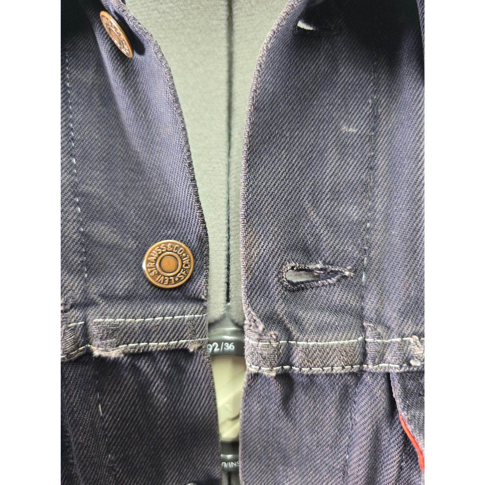 Custom Distressed Denim Levis Trucker Jacket Jean 90s Grunge Patchwork Painted