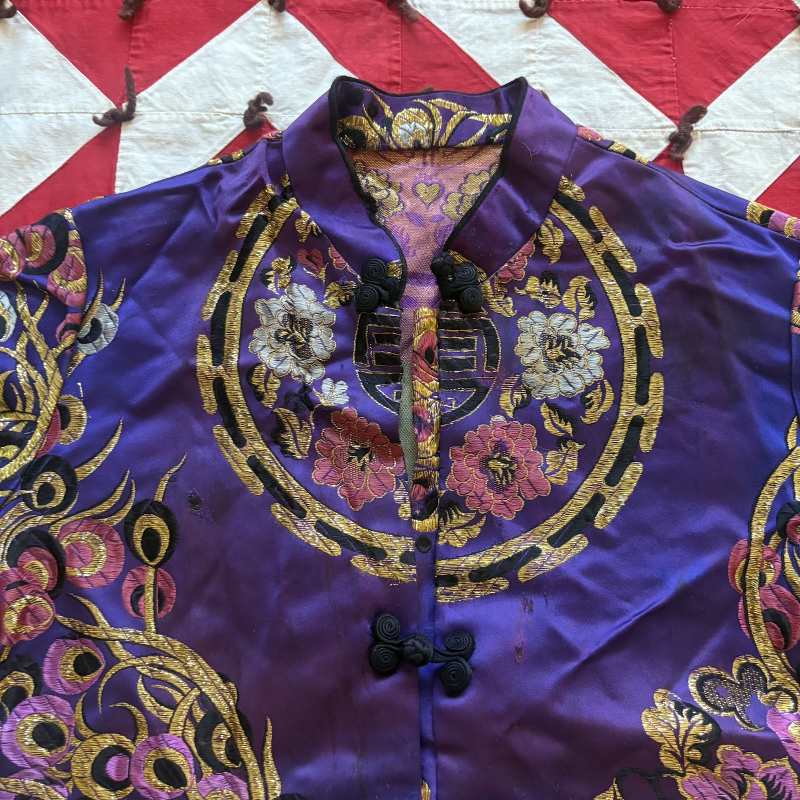 Vintage Purple Souvenir Pajama Top Women’s As Is Worn Flaws READ