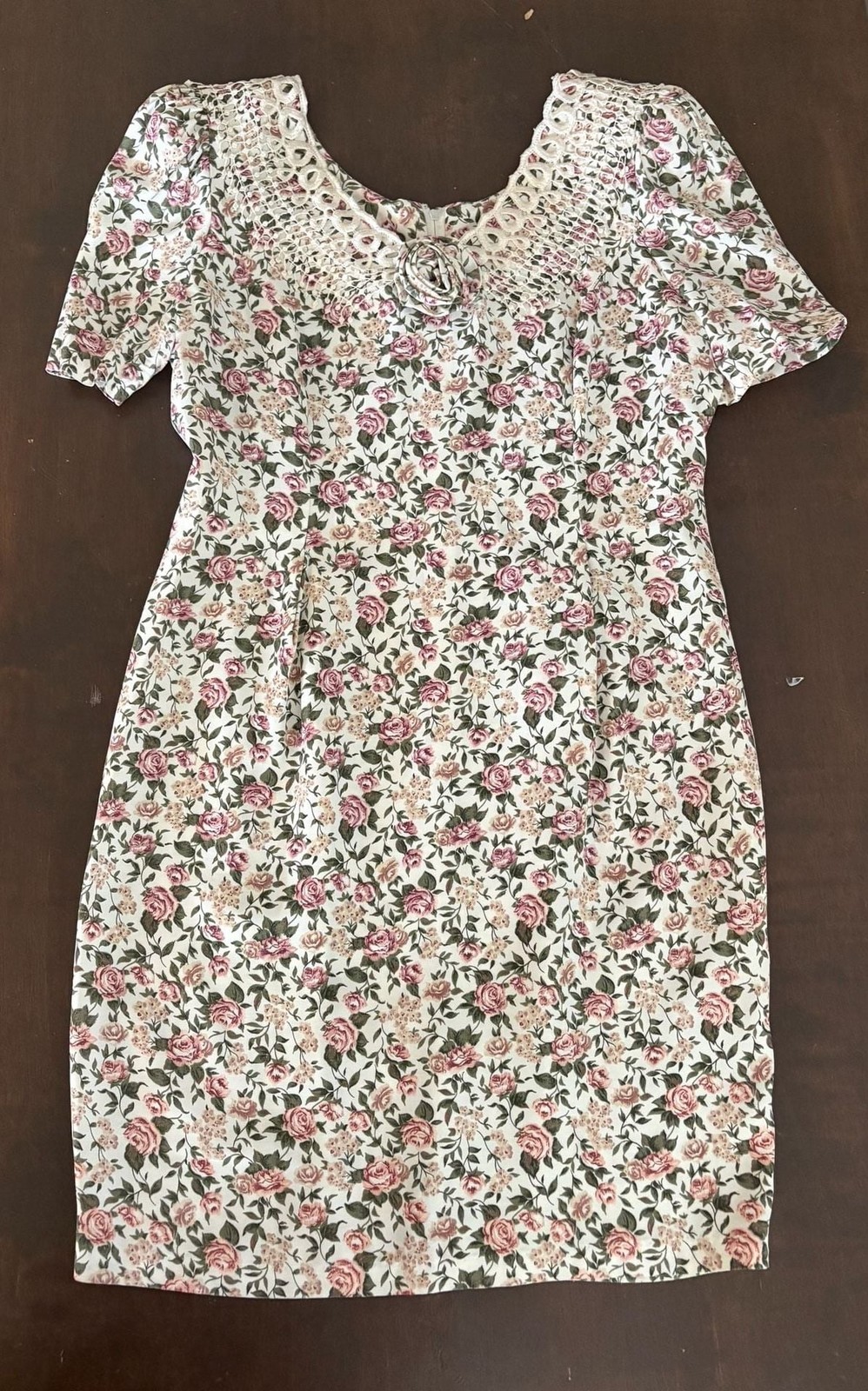 Golden Girls Vintage Cottagecore Floral Lace Collar Dress Petite Sz 12 Grandmaco