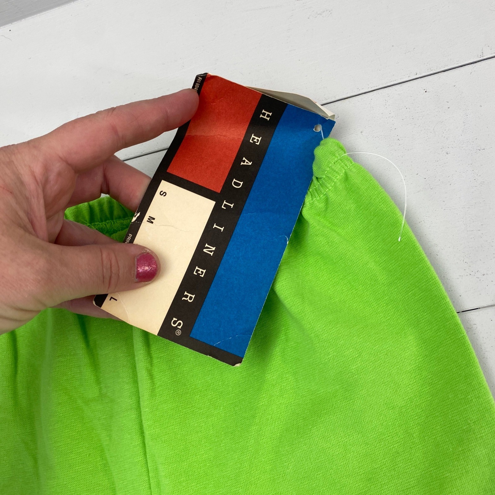 Headliners Vintage 90s Neon Green Biker Shorts Women Small Made in USA Retro