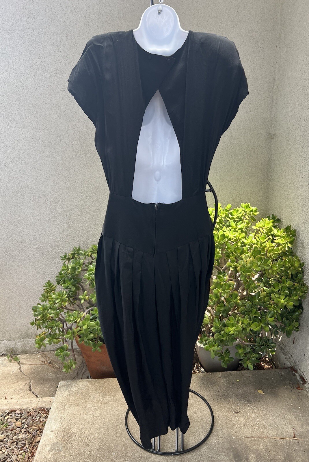 Vintage Boho Jumpsuit Harem Pant Black Sz 12 Miss Ashlee